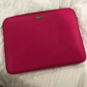 Hot pink padded laptop case Kate Spade